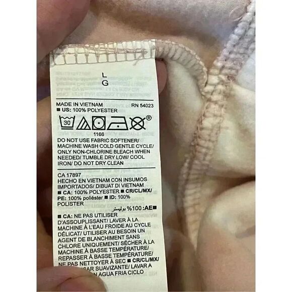 Old Navy Women's Pink Tie Dye Fleece Jacket Size L Mock Neck - Picture 6 of 7